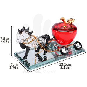 Adorno de Cristal con Forma de Caballo y Manzana para Coche, Decoración Rectangular para el Hogar, Regalo para Amigos - Product Image 4