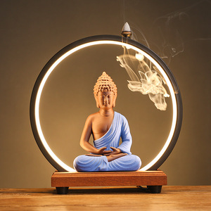 Quemador de <span class=keywords><strong>Incienso</strong></span> LED Creativo con Diseño de Buda, Decoración para el Hogar, Aromaterapia, <span class=keywords><strong>Incienso</strong></span> de Sándalo, <span class=keywords><strong>Cascada</strong></span> de Lavanda, Religioso - Product Image 3