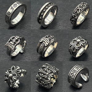 Anillo de Pareja Corazón de la Eternidad, Anillo Retro Ancho y Estrecho de Piedra Natural y Cristal, Banda Gótica Vintage a Juego para Hombre y Mujer - Product Image 4