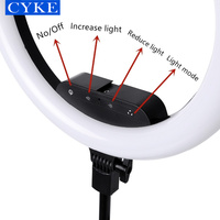 CYKE Lumière Annulaire LED de 14 Pouces (36 cm) pour Selfie et Vidéo, Lampe de Beauté avec Support de Téléphone AL36