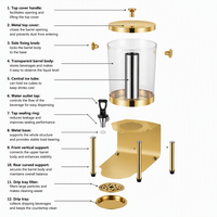 Luxe grensoverschrijdende vergulde koelkast voor sap, dranken, buffet, thee, fruitthee.