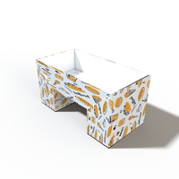 Nouvelle boîte d'emballage alimentaire en carton ondulé kraft brun 2026 avec poignée, personnalisable avec dorure à chaud, pour pique-nique et plats à emporter