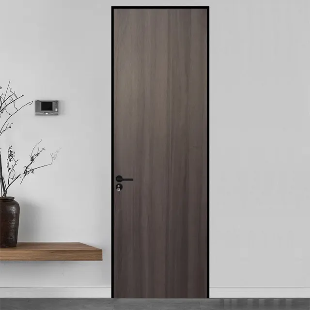 Luxury Front Solid Wood Door Hotel Modern Wooden Recessed Interior Invisible Bedroom Door