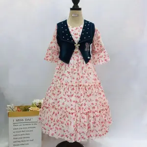 Платье для девочек с цветочным принтом
