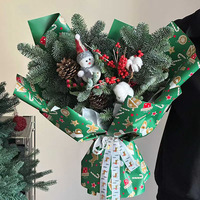 Kertas Pembungkus Bunga Bahan Plastik Bopp Tahan Air untuk Natal, Kertas Kemasan Bunga