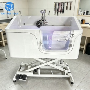 Baignoire multifonctionnelle pour animaux <span class=keywords><strong>de</strong></span> compagnie PAT PET en acrylique avec pédale <span class=keywords><strong>de</strong></span> levage, <span class=keywords><strong>bain</strong></span> à bulles, désinfection à l'ozone et lumière colorée pour le toilettage des animaux - Product Image 1