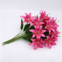 Vente en gros de fleurs artificielles Gloriosa Superba en soie, 78 cm, multicolores, pour les arrangements floraux, les fêtes, la décoration de la maison