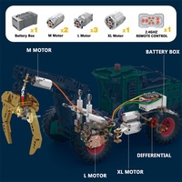Juguete de Codificación de Tractores Eléctricos Programables, Juego de Bloques de Construcción con Control Remoto Creativo, Educativo STEM, para Niños