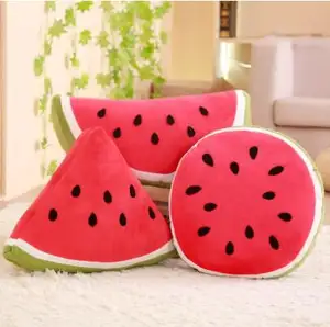 Free Sample Simulation Watermelon Pillow Toy multi shape Soft Stuffed Plush Watermelon Cushion Plush Toy Cool Fruit