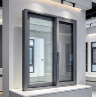 Fenêtres et portes coulissantes en aluminium pour villa, à double vitrage, à persiennes horizontales, résistantes aux ouragans modernes