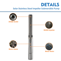 Pompes à eau Skycorp personnalisables avec moteur CC sans balais AC/DC de 3 et 4 pouces, 24V-220V, haute pression, avec impeller en acier inoxydable 304