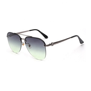 Lunette de solgafas occhiali da sole polarizzati da uomo logo personalizzato lenti per occhiali quadrati sfumati retrò occhiali da sole in metallo a doppio ponte - Product Image 6