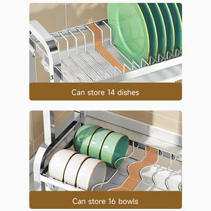 <span class=keywords><strong>Scolapiatti</strong></span> a 3 Ripiani in <span class=keywords><strong>Acciaio</strong></span> Inox per Cucina, Mensola Portaoggetti Domestica, Porta Piatti e Coltelli - Product Image 5