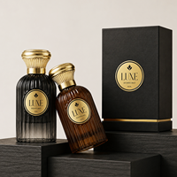 Nouvelles bouteilles de parfum vides 100 ml en verre avec vaporisateur, flacon de parfum rond noir avec emballage