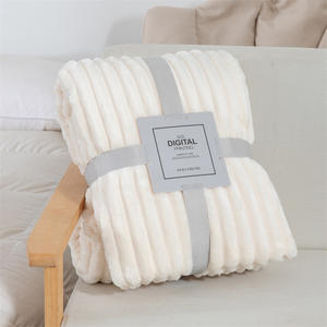 Nueva manta de franela simple de color sólido manta de piel de conejo súper cómoda - Product Image 6