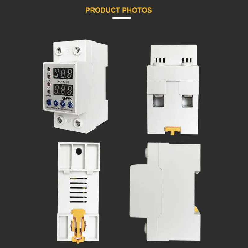 Protecteur de protection de surtension et de sous-tension universel à récupération automatique avec courant lcd 32a 40a 63a 2p 110v 220v