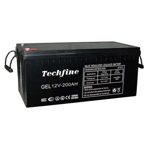 Techfine 200ah Gel Deep Cycle Batterie Gel Batterie Gel 200-12 200ah 12V