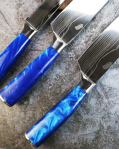 Juego de <span class=keywords><strong>Cuchillos</strong></span> de Cocina Japoneses de Acero Inoxidable con Patrón Damasco, Estilo Moderno, 8 Piezas, con Caja de Regalo - Product Image 3