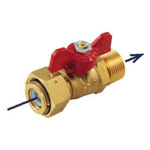 3/4-1 "F" บอลวาล์วตัวผู้แบบตรงพร้อมแกนหมุนและพลังงานแบบไม่ไหลกลับ - Product Image 1