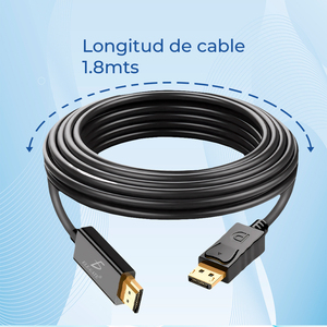 Cable Ele-Gate DisplayPort a HDMI de 1.8 Metros 4K Ultra HD con Conectores Chapados en Oro - Product Image 4