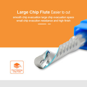 Herramientas CNC de carbita sólida de 3mm fraise Foret CNC 1 flauta para cortador Acrílico - Product Image 5