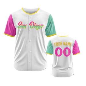 2025 camisetas de béisbol de San <span class=keywords><strong>Diego</strong></span> City Connect para hombres, ropa personalizada, uniformes sublimados con logotipos, ropa de béisbol - Product Image 2