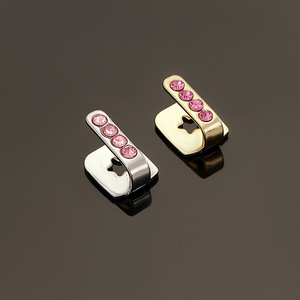 Grillz pour hommes à sertissage en canal, motif diamant géométrique, Or, Argent, Rose, Bleu, Vert, Bijoux de fête - Product Image 3