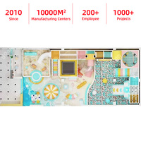 Équipement de jeu intérieur pour enfants, personnalisé sur le thème des bonbons, avec toboggan et piscine à balles, pour une expérience ludique commerciale et divertissante.