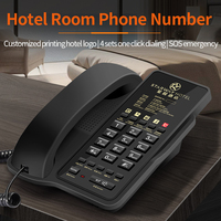 Téléphone fixe analogique filaire de chambre à coucher de base de qualité de chambre à coucher 5 étoiles avec multifonction pour hôtel FICAN905