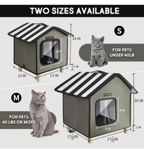 Rumah kucing luar ruangan, dengan desain dapat dilipat tahan air kasur panas hewan peliharaan portabel - Product Image 3