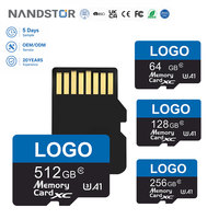 Carte mémoire SD personnalisée avec logo d'usine, 32 Go, 64 Go, 128 Go, 256 Go, haute vitesse A2 U3, carte mémoire TF pour l'enregistrement vidéo, caméra embarquée