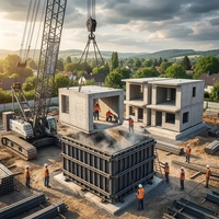 Maison Modulaire en Béton à Prix Bas, Construction Rapide, Qualité Supérieure, Préfabriquée en Ciment, Moule de Maison