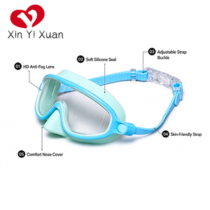 Gafas de natación xinyixuan para niños, montura grande, antivaho, anti-UV, lentes de PC, ajustables, de silicona, para piscina y buceo - Product Image 2