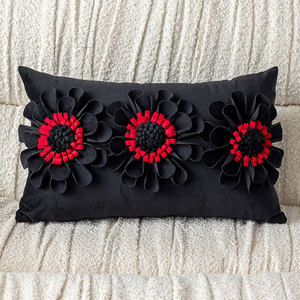 Décoration de mariage de luxe à la main coloré velours tournesol traversin jeter oreiller <span class=keywords><strong>housse</strong></span> de <span class=keywords><strong>coussin</strong></span> - Product Image 4