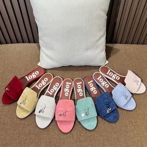 Zapatillas de mujer 2025, nuevos estilos, zapatos planos antideslizantes, venta al por mayor, zapatillas de lujo para mujer, zapatillas deslizantes de diseñador de marca famosa - Product Image 1