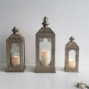 In vendita oro giardino lanterna di cerimonia nuziale decorativa ha condotto la candela lanterna lanterna in metallo per la decorazione domestica - Product Image 2