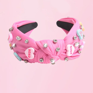 Serre-tête en strass en forme de cœur pour femme Hua Liyu, accessoire capillaire élégant pour la Saint-Valentin, rose, idéal pour les trajets quotidiens - Product Image 3