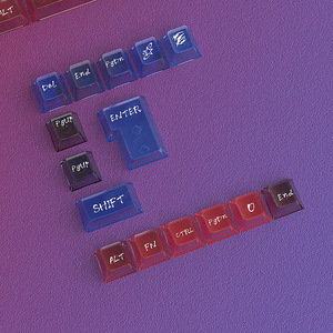 Juego de teclas de neón antiniebla mágicas transfronterizas con stock al por mayor, teclas transparentes pequeñas completas de 119 piezas, Teclado mecánico Original de 7 colores - Product Image 4