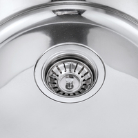 Vente directe en gros : Évier de cuisine rond en acier inoxydable SS 304 à cuve unique