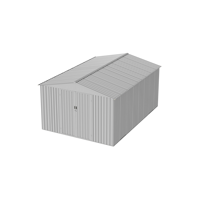 Abri de jardin moderne ROYO 10x14 en aluminium, facile à assembler, écologique, blanc/gris, résistant à la décomposition, imperméable et anti-rongeurs