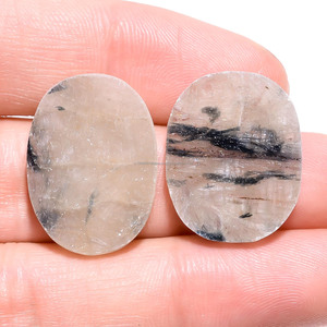 Cabochon de pierres précieuses en vrac de sillimanite naturelle à forte demande forme ovale lisse pour la fabrication de bijoux d'article de cadeau de festival - Product Image 3