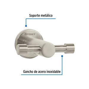 Master con 24 unità doppio gancio in metallo satinato per asciugamani, elemento Foset - Product Image 2