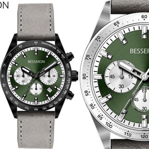 Relojes de Cuarzo para Hombre con Correa de Cuero Genuino OEM ODM, Esfera Sunray Panda de Lujo - Product Image 2