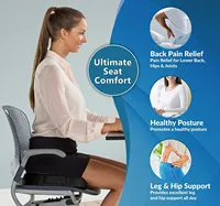 Coussin de siège en mousse à mémoire de forme ergonomique pour le coccyx, soulagement de la douleur sciatique, pour le bureau, la voiture, le fauteuil roulant, idéal pour les longues périodes assises
