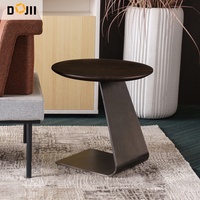 Décoration de la maison, table d'appoint en acier inoxydable brossé de luxe, pour le salon
