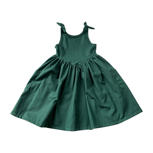 Robe d'été pour enfants, style court, design vif, joyeux, mignon, élégant, en coton et lin, avec imprimé, pour sortir - Product Image 2