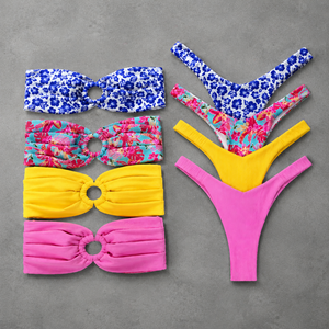 Nouvelle Collection 2026 : Maillot de Bain Personnalisé Femme – Bikini Deux Pièces Bandeau Imprimé Floral avec Accessoires Façonnants – Maillot de Bain Femme Sur Mesure - Product Image 1