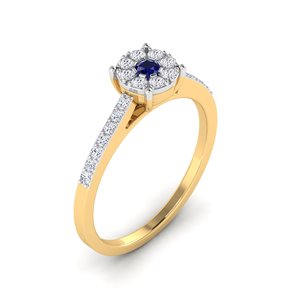 Luxury Classic Gold Plated Sterling Silver Diamond Engagement Ring Women Daily Wear Wedding Anniversary Gift Band Fine Jewelry - Product Image 1