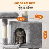 Arbre à chat avec maisonnette cachette pour chats, vente en gros, OEM, logo personnalisé, marque privée, fournisseur pour animaux de compagnie, commande en gros, MOQ