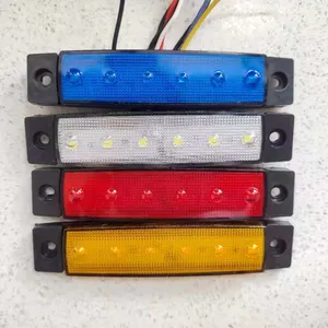 Toptan 12v 24v küçük uzun 6 led ışık kamyon römork yan işaretleyici ışık göstergeleri ışıkları